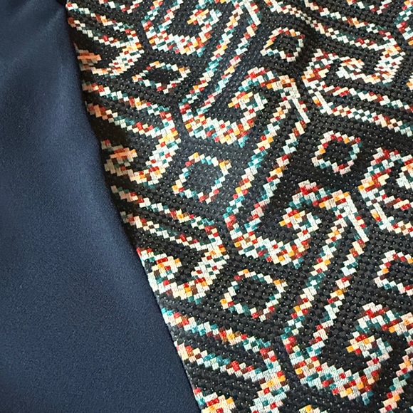 Trina Turk Navy Mini Dress with Pink Geometric Panel - Picture 3 of 4